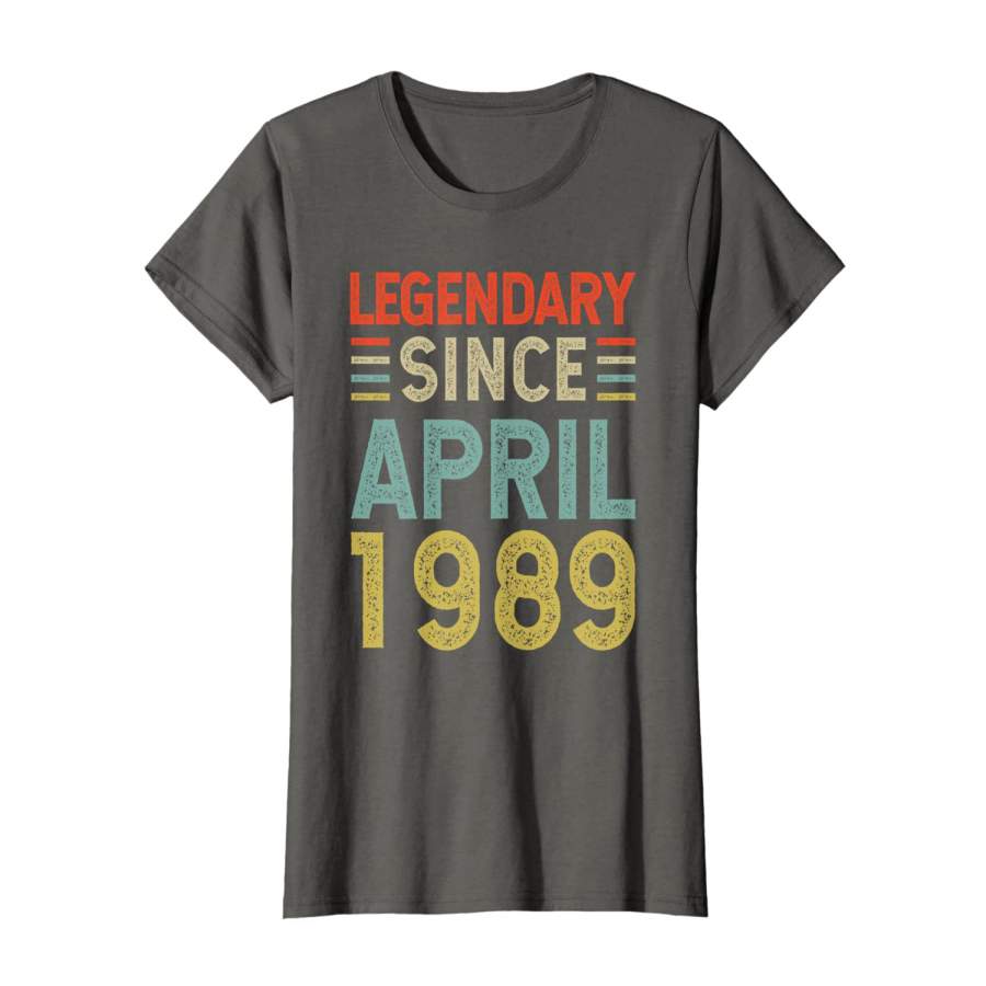 Born in April 1989 30th Birthday Gift 30 Years Old T Shirt ...