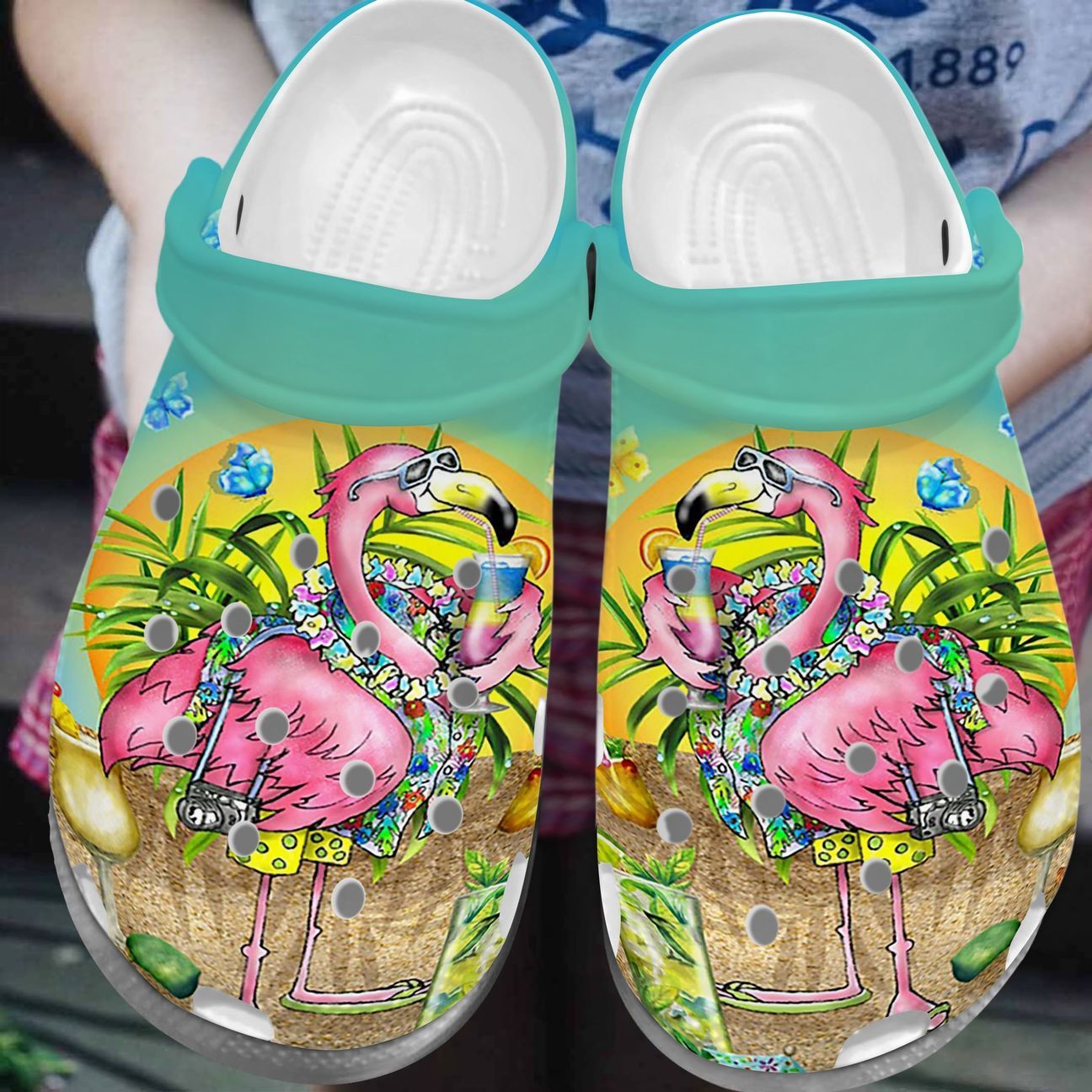 Flamingo Personalize Clog, Custom Name, Text, Fashion Style For Women, Men, Kid, Print 3D Beach Day