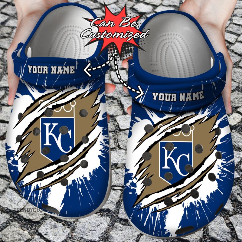 Baseball Personalized KC-Royals Ripped Claw Clog Shoes