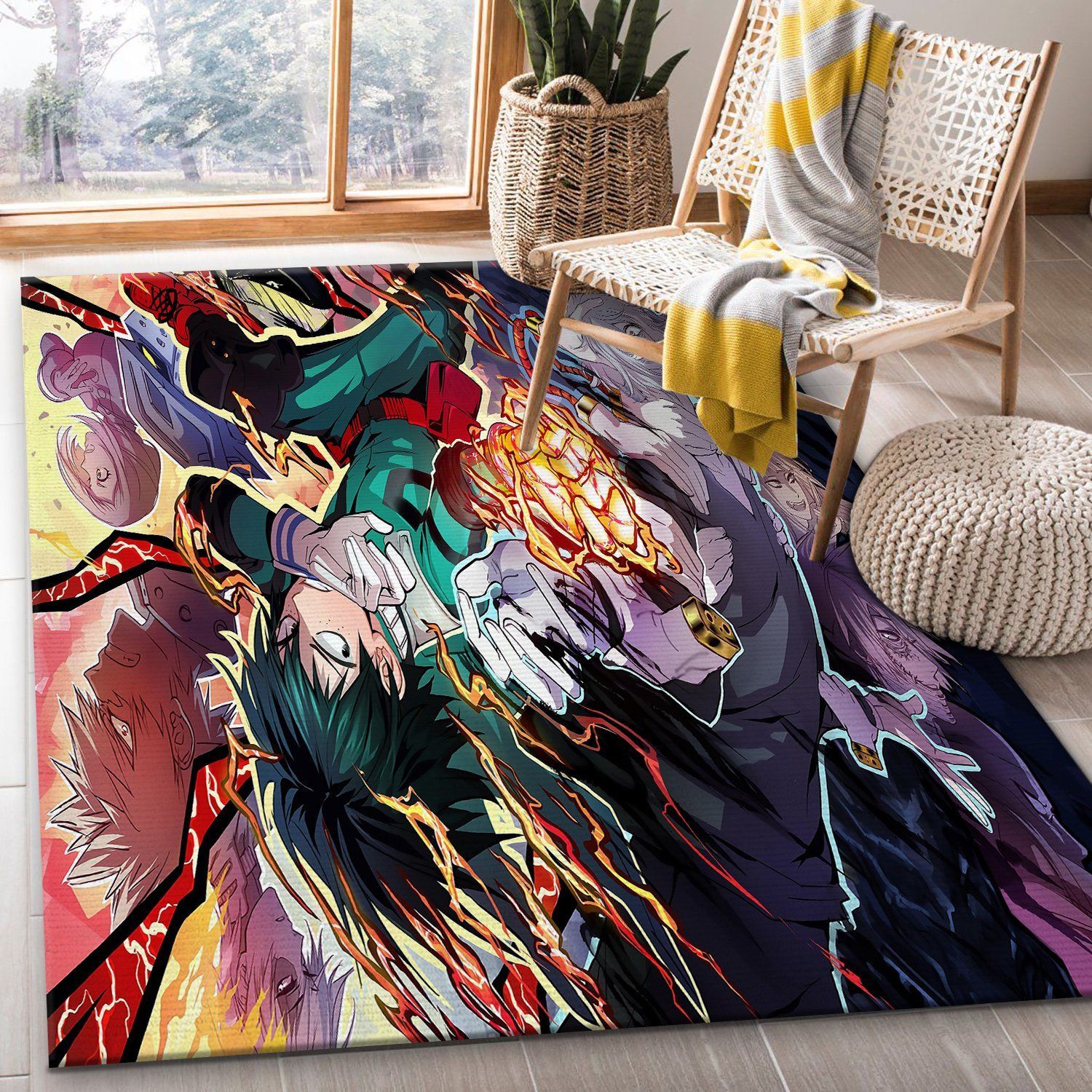 My Hero Academia Personajes Boku No Hero Academia Area Rug Geeky Carpet home decor Bedroom Living Room Decor