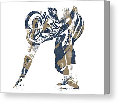 Aaron Donald Los Angeles Rams Pixel Art 11 Joe Hamilton Canvas Print