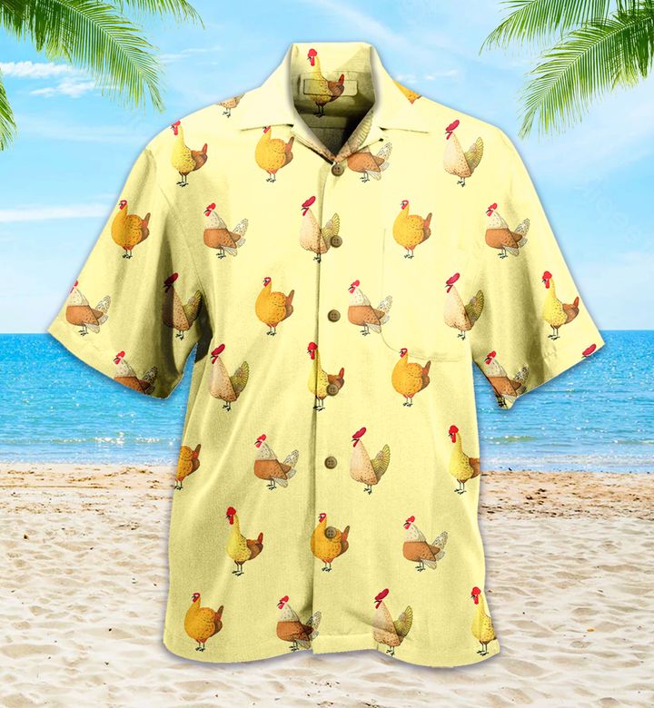 Yellow Chicken Pattern Hawaii Shirt Ha49278