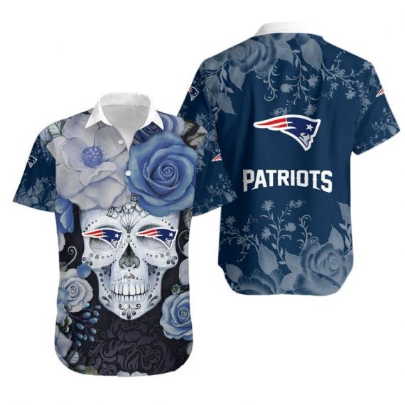 Gift For Husband Gift For Dad New England Patriots Skull04 Hawaiian Shirt Mh46