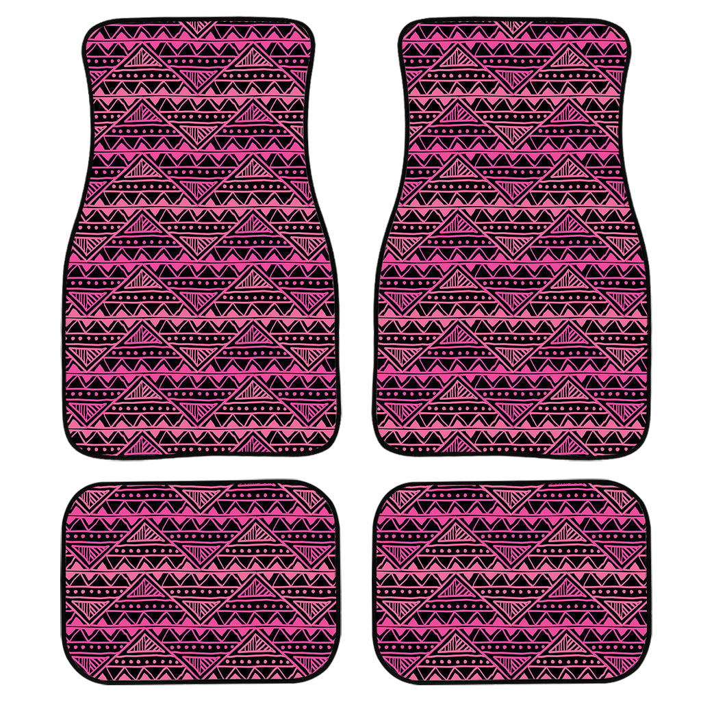 Pink African Ethnic Pattern Print Front And Back Car Floor Mats, Front Car Mat