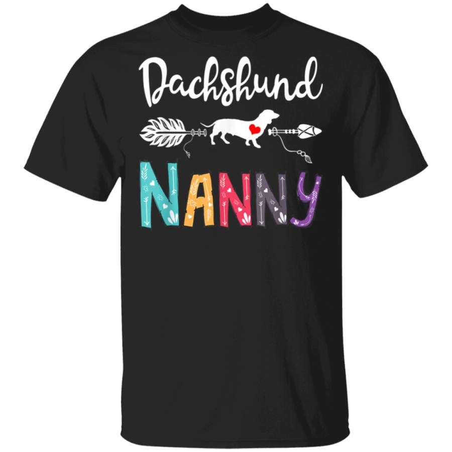 Vintage Dachshund Nanny Outfits Dog Mom Grandma Gifts Weenie TShirt