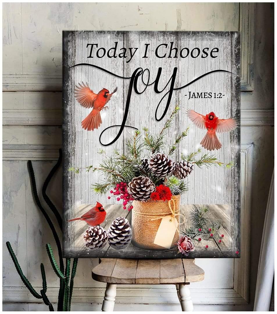 Today I Choose Joy – Cardinal Premium Wall Art Canvas