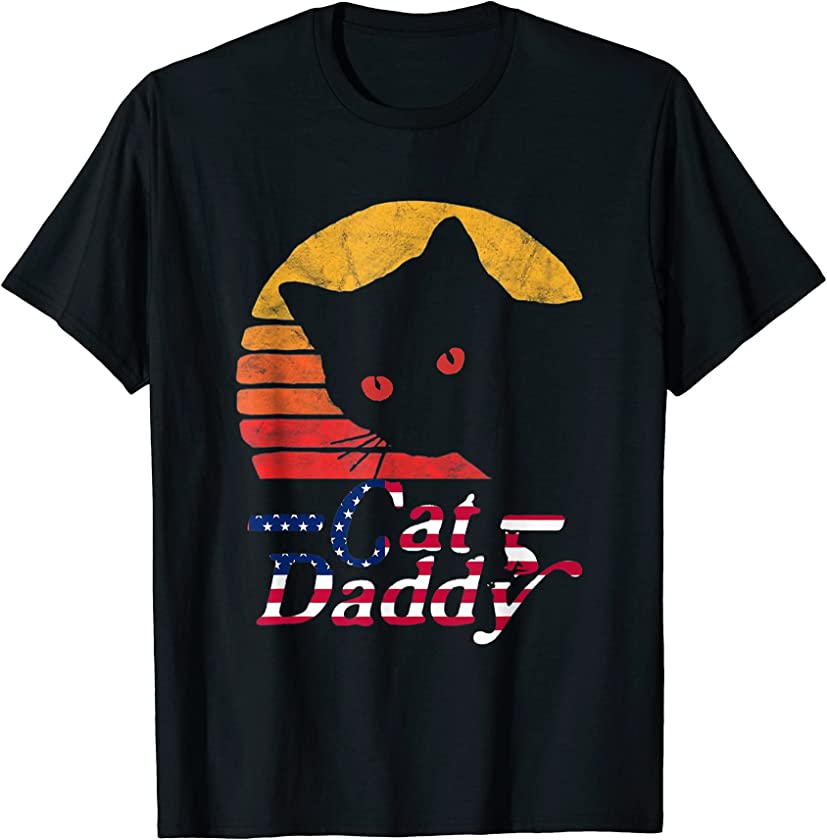 Cat Daddy Vintage American Style Cat Retro Distressed T-Shirt