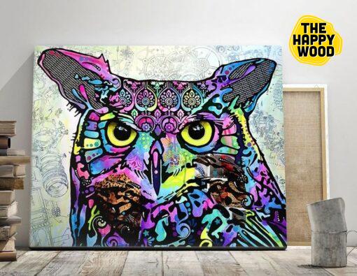 Amazing Colorful Owl Follow Custom Horizontal Canvas Poster For Home Decoration