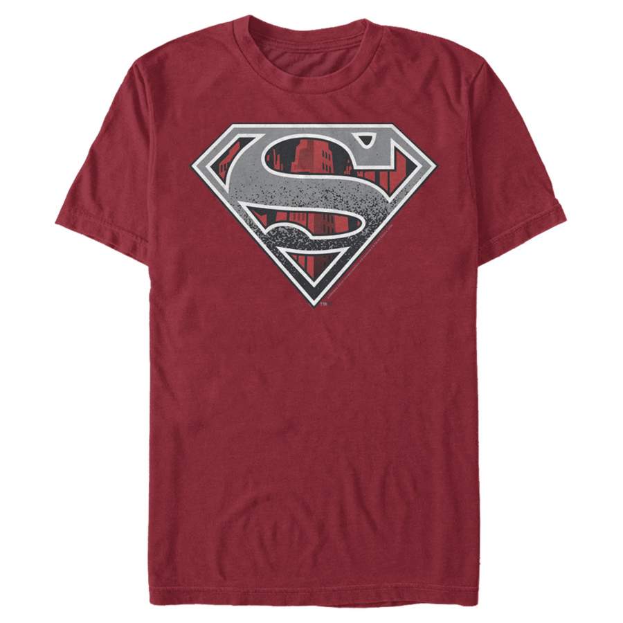 Superman Men’s Logo Grunge  T Shirt