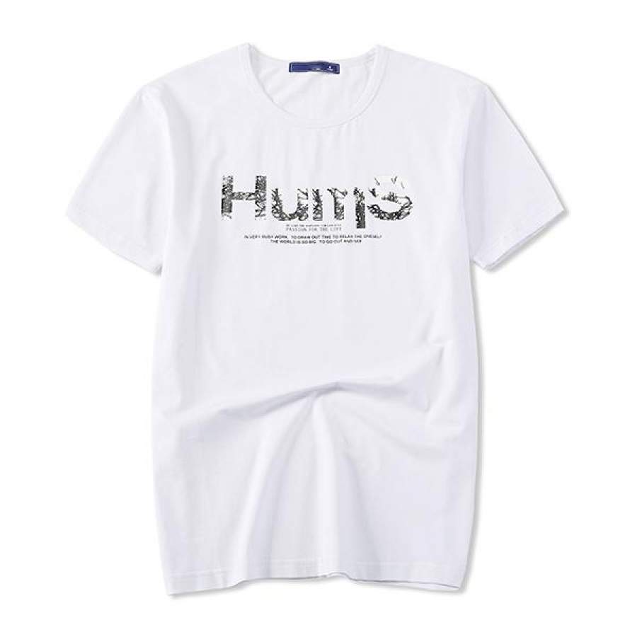 Men Fashion T-shirt Cotton Spandex O-Neck Casual T-shirt Printing Grey Summer T-shirt