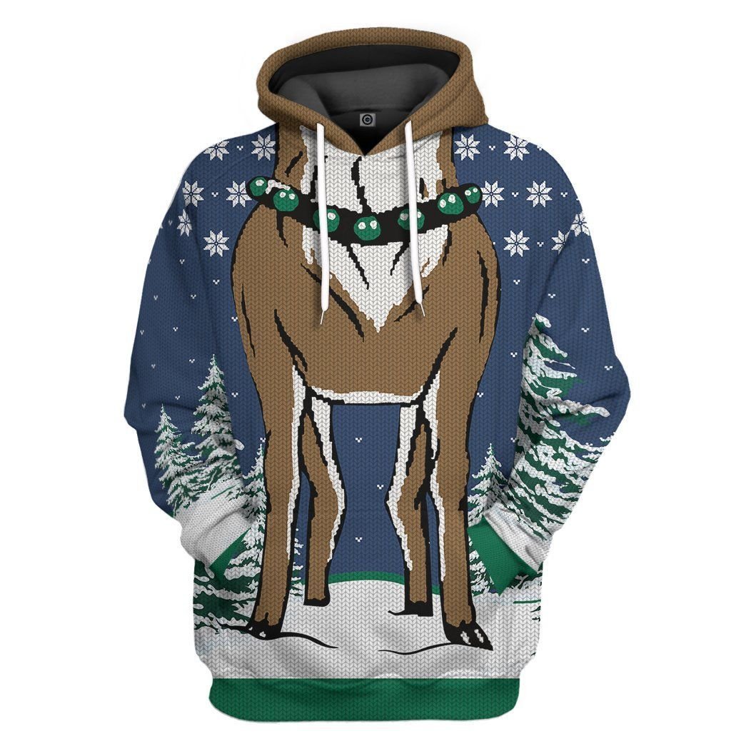 Casespring 3D Reindeer Ugly Sweater Custom Tshirt Fleece Hoodie Apparel