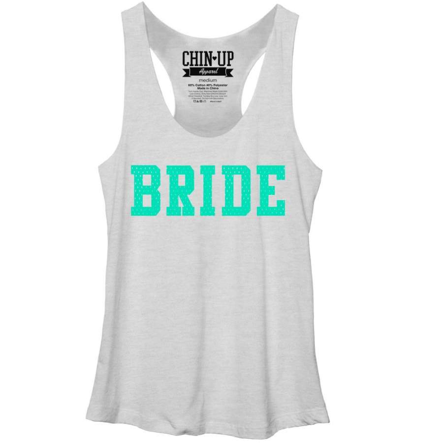 CHIN UP Women’s Bride  Racerback Tank White Heather S