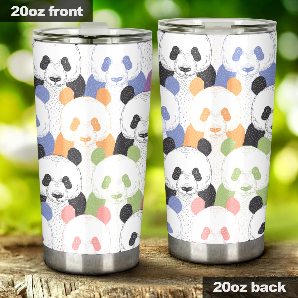 Colorful Panda Pattern Tumbler