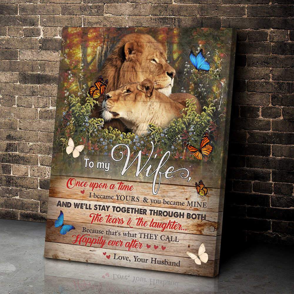 To My Wife Lion For Wife Personalized Canvas, Poster Custom Design Wall Art