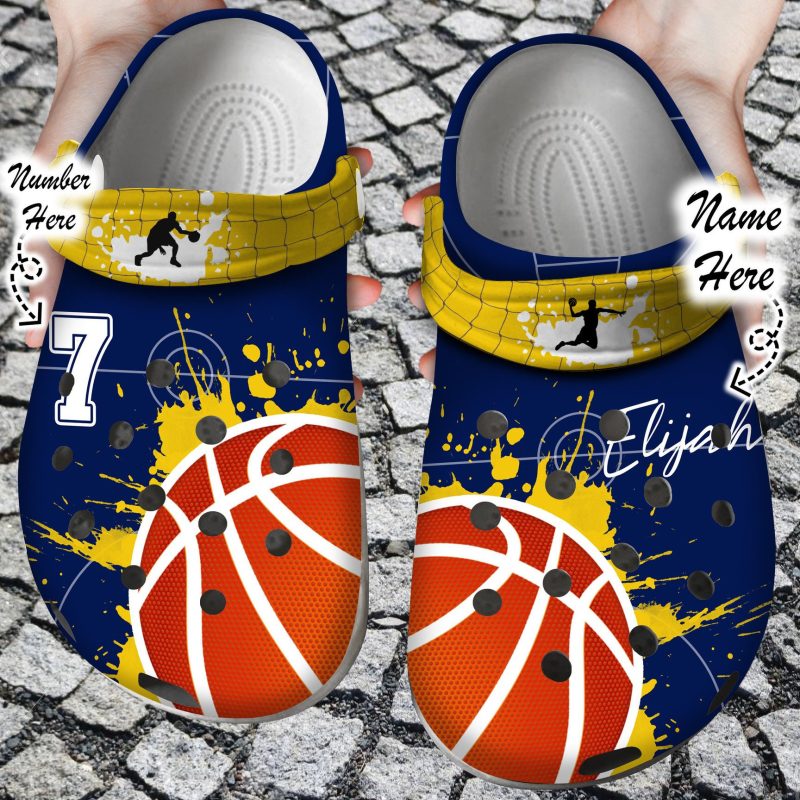 Basketball Passion Custom Name Number clog Shoes Basketball