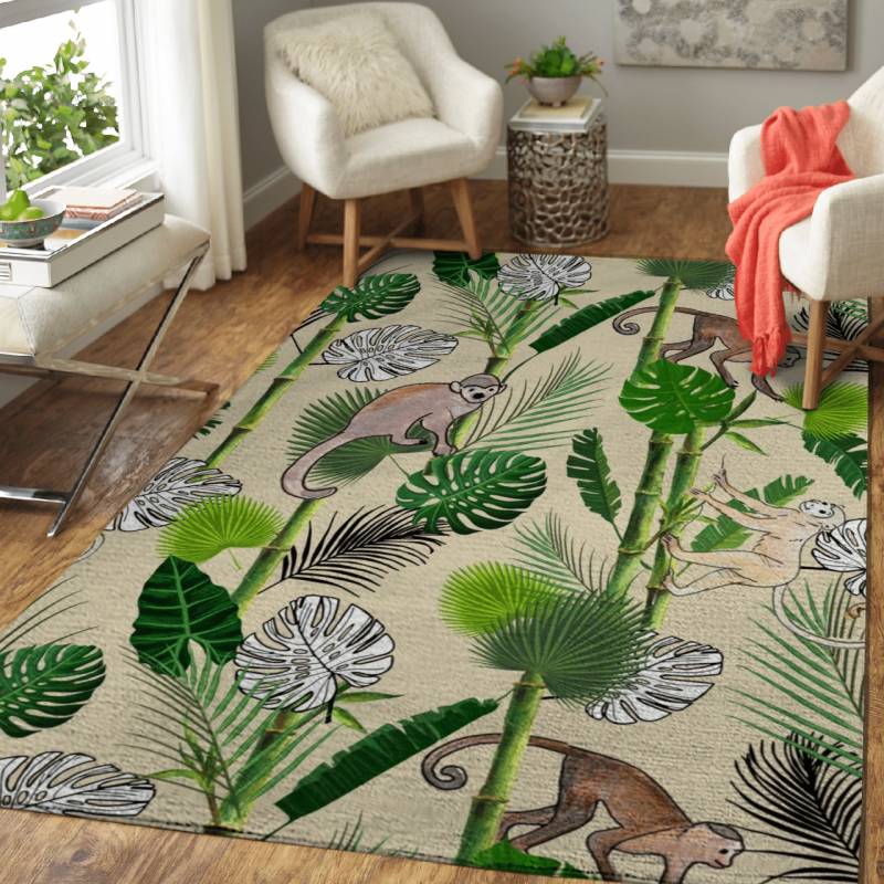 Invitation of Monkeys – Animals Area Rug Carpet