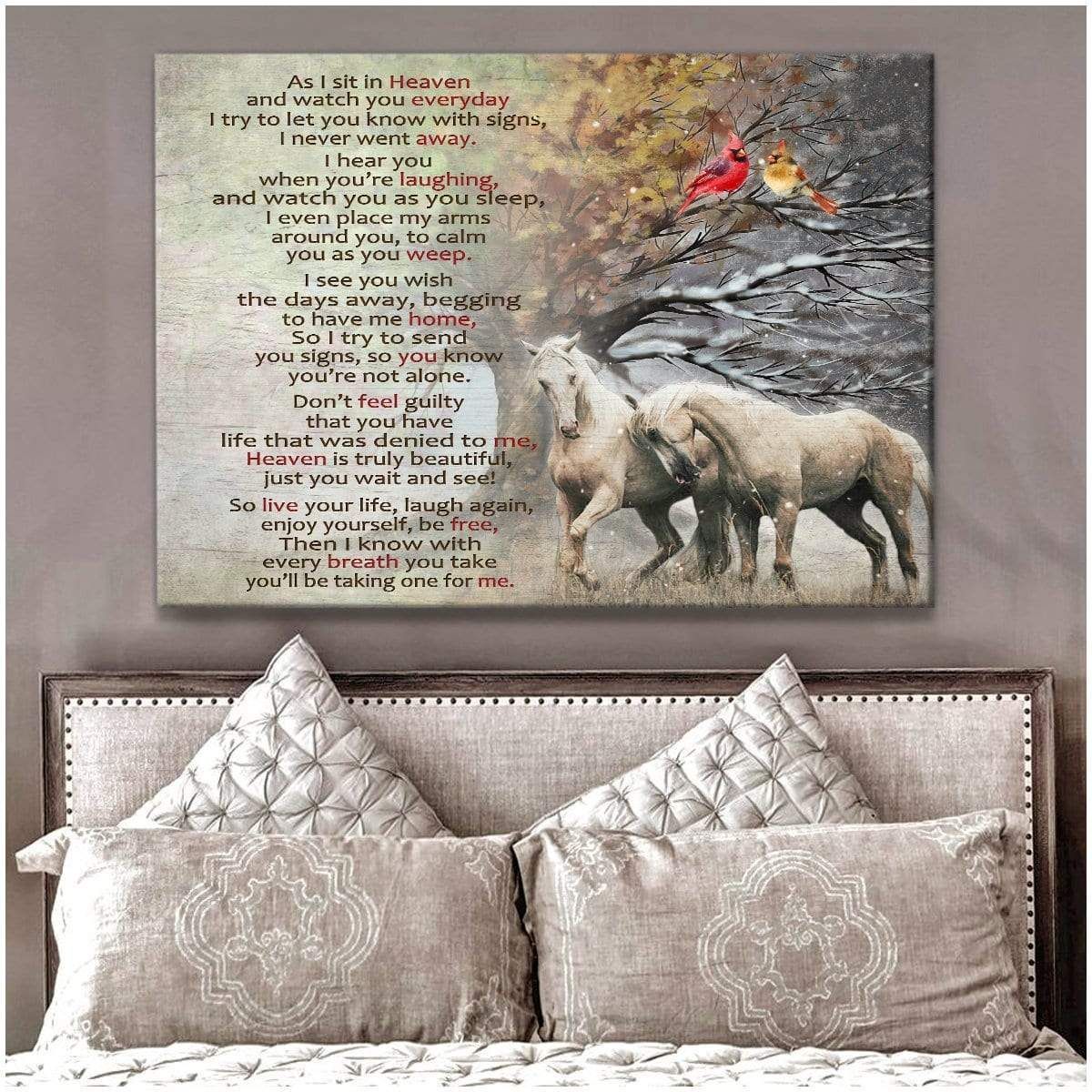 As I Sit In Heaven Horse Wall Art Canvas Gift For Family, Wall Art Decor, Canvas Print, Home Decor