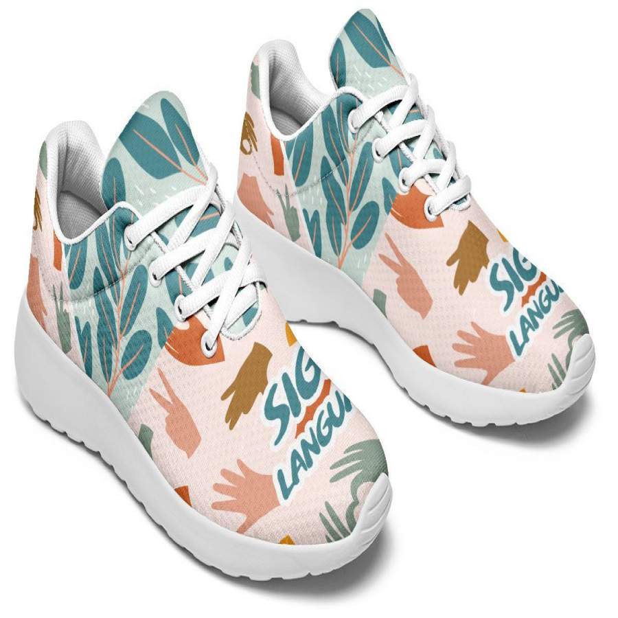 Floral Sign Language Sneakers - ReadingLLC