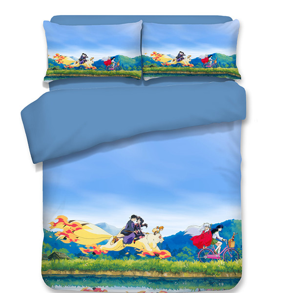 3d Japanese Anime Inuyasha Bedding Sets For Duvet Cover Bedclothes Comic Anime Lovers Moracat Shop 7810