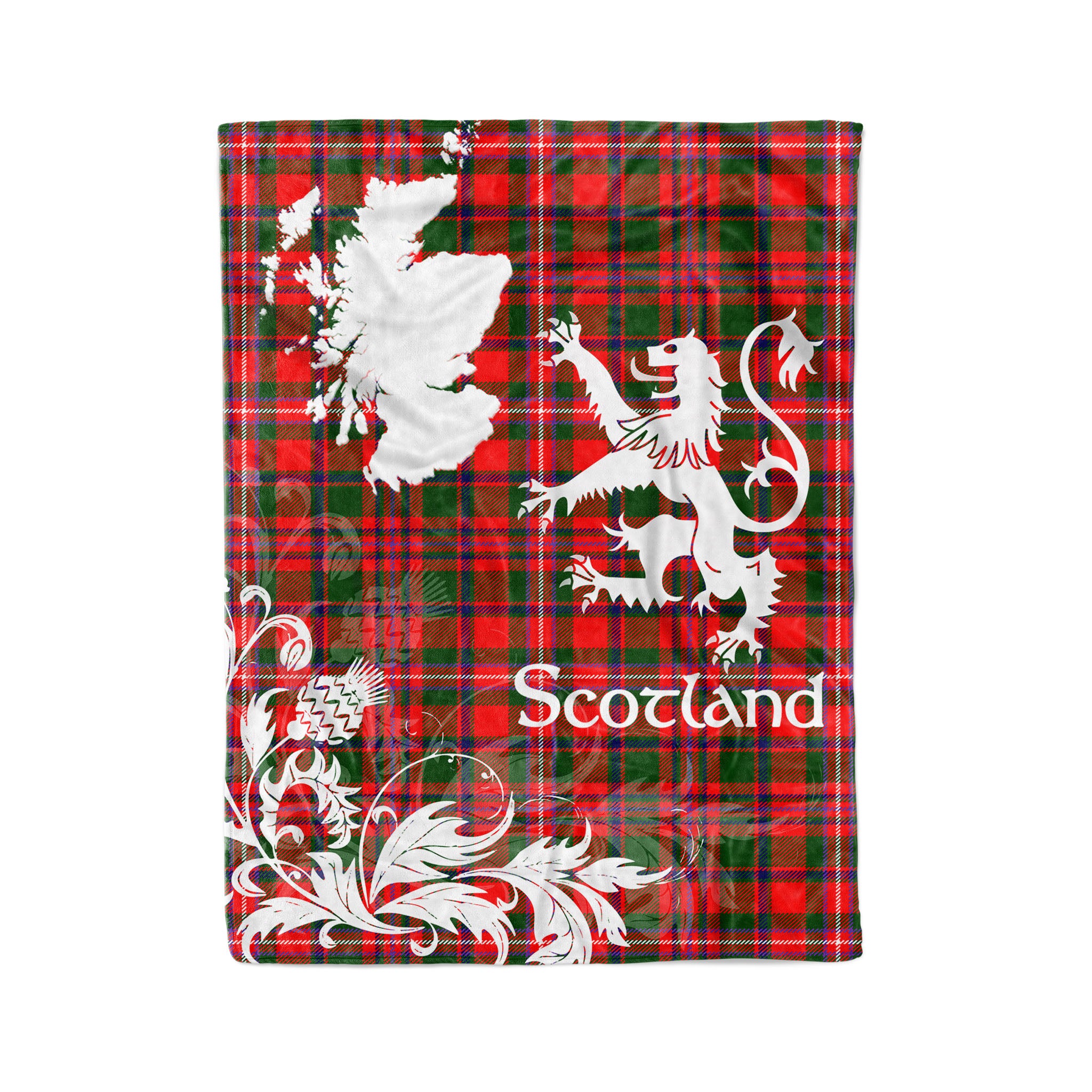 Tartan Plaid Fleece Blanket Tartan Blanket Thistle And Lion Scottish Clan Mackinnon Plaid Blanket