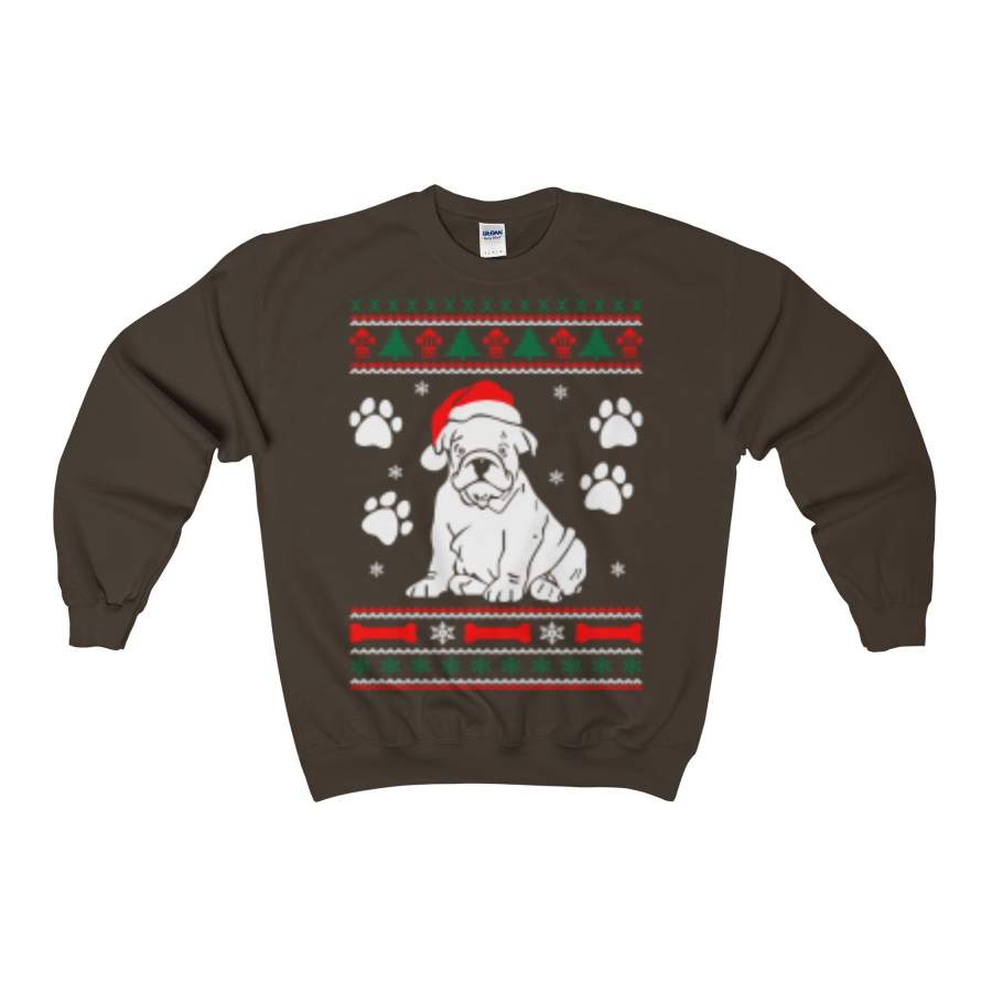 Bulldog Dog Ugly Christmas Sweatshirt Xmas