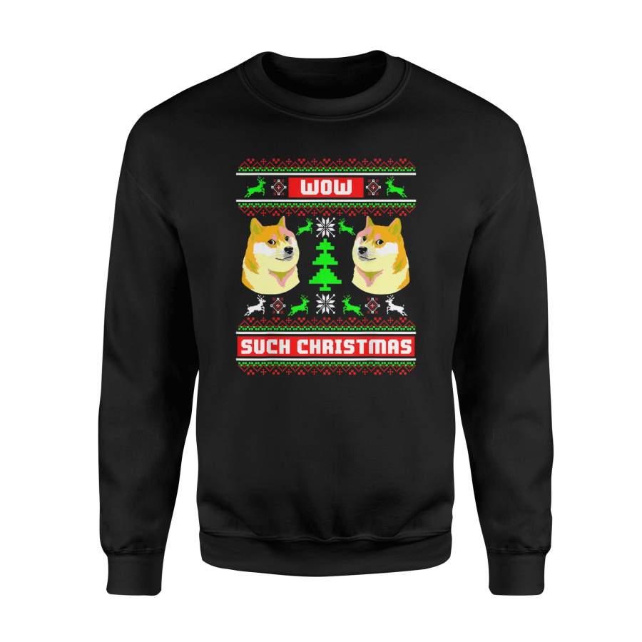 DOGE Ugly Christmas Sweater tshirt DOGE Christmas meme shirt – Standard Fleece Sweatshirt