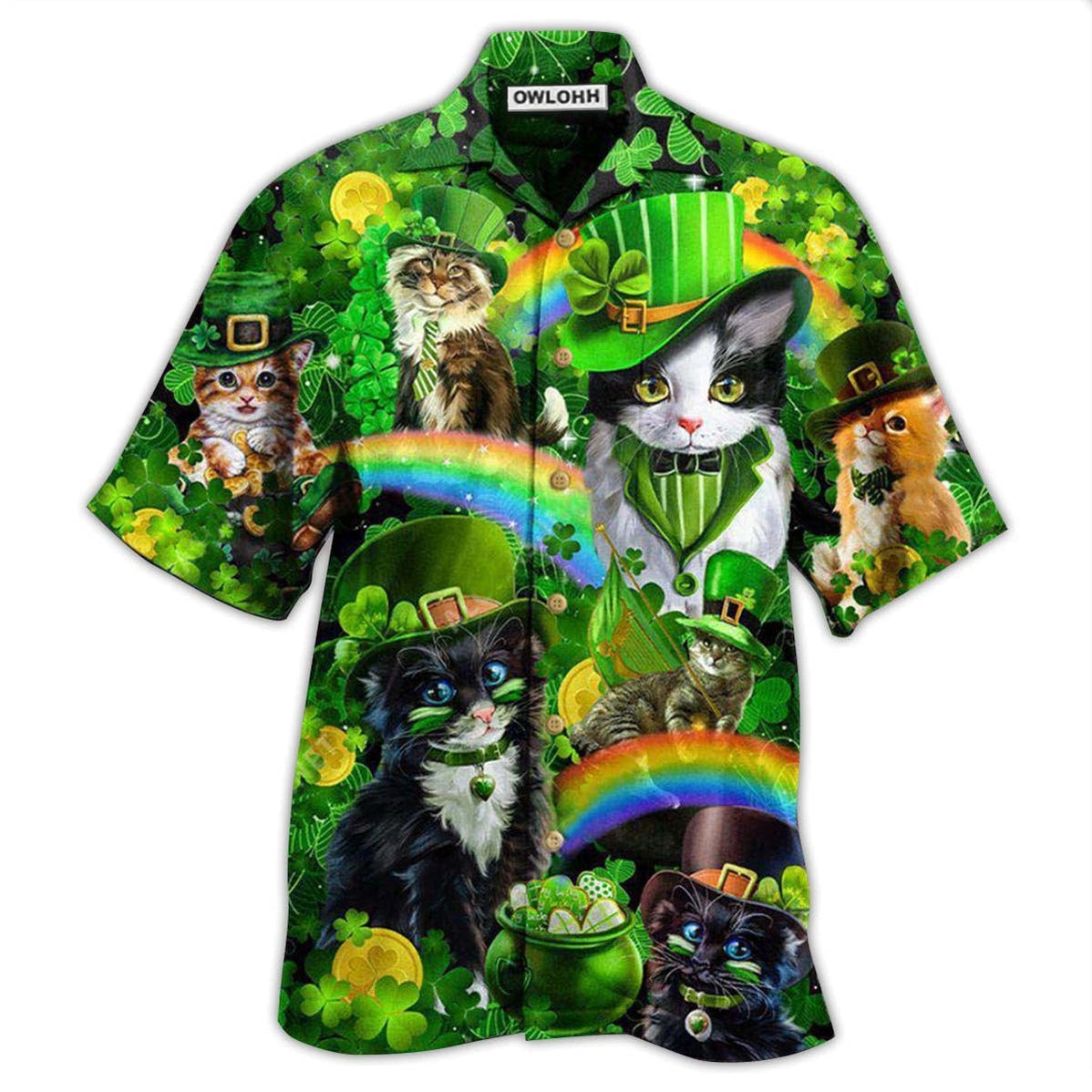 Irish Cat Shamrocks Saint Patricks Day Hawaii Shirt Ha63942