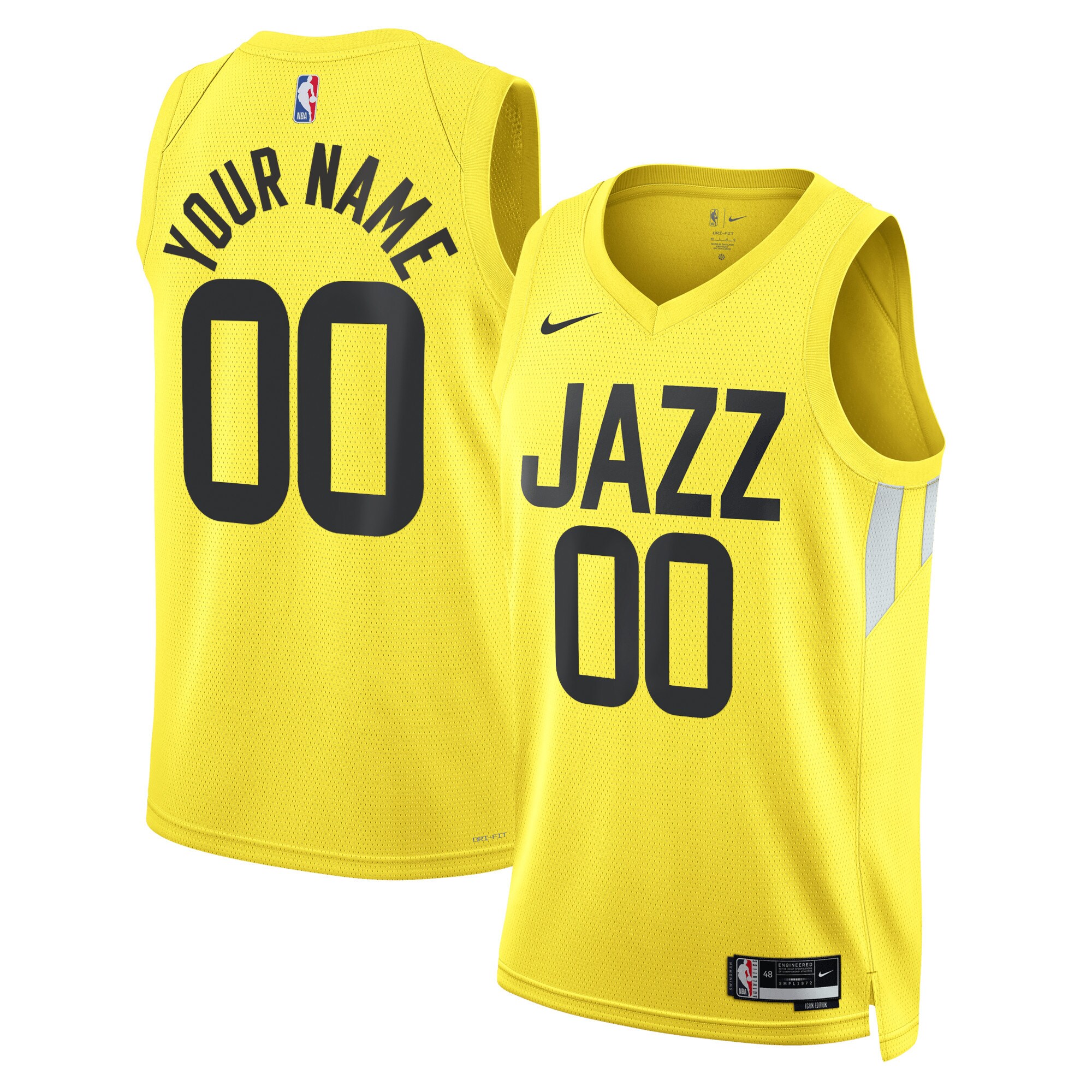 Utah Jazz Unisex Swingman Custom Jersey Gold – Icon Edition