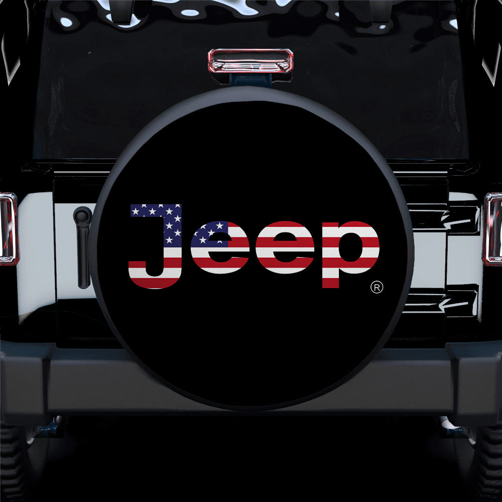 Jeep American Flag Car Spare Tire Covers Gift For Campers