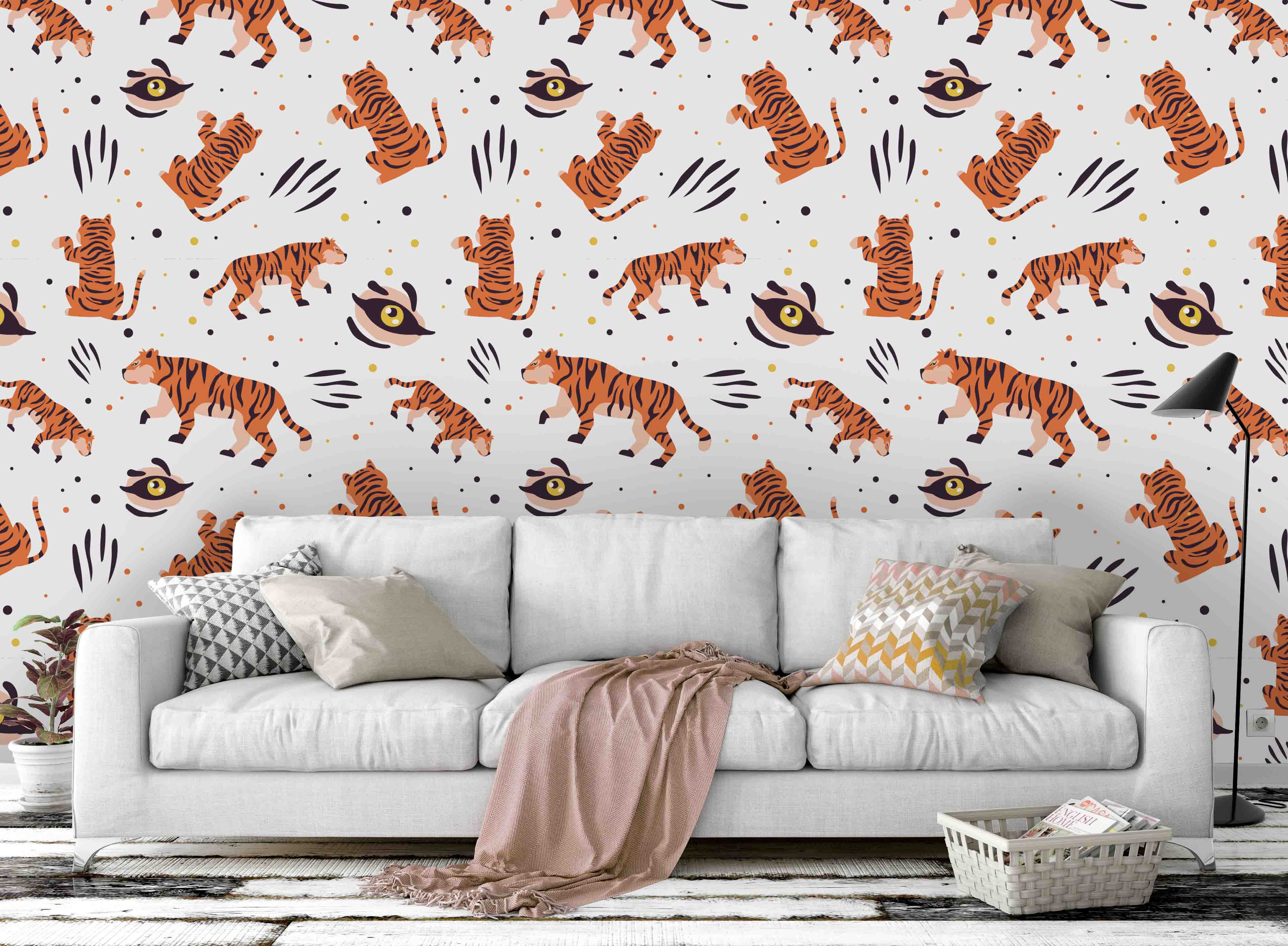 3D Tiger Pattern Background Wall Mural Wallpaper 67