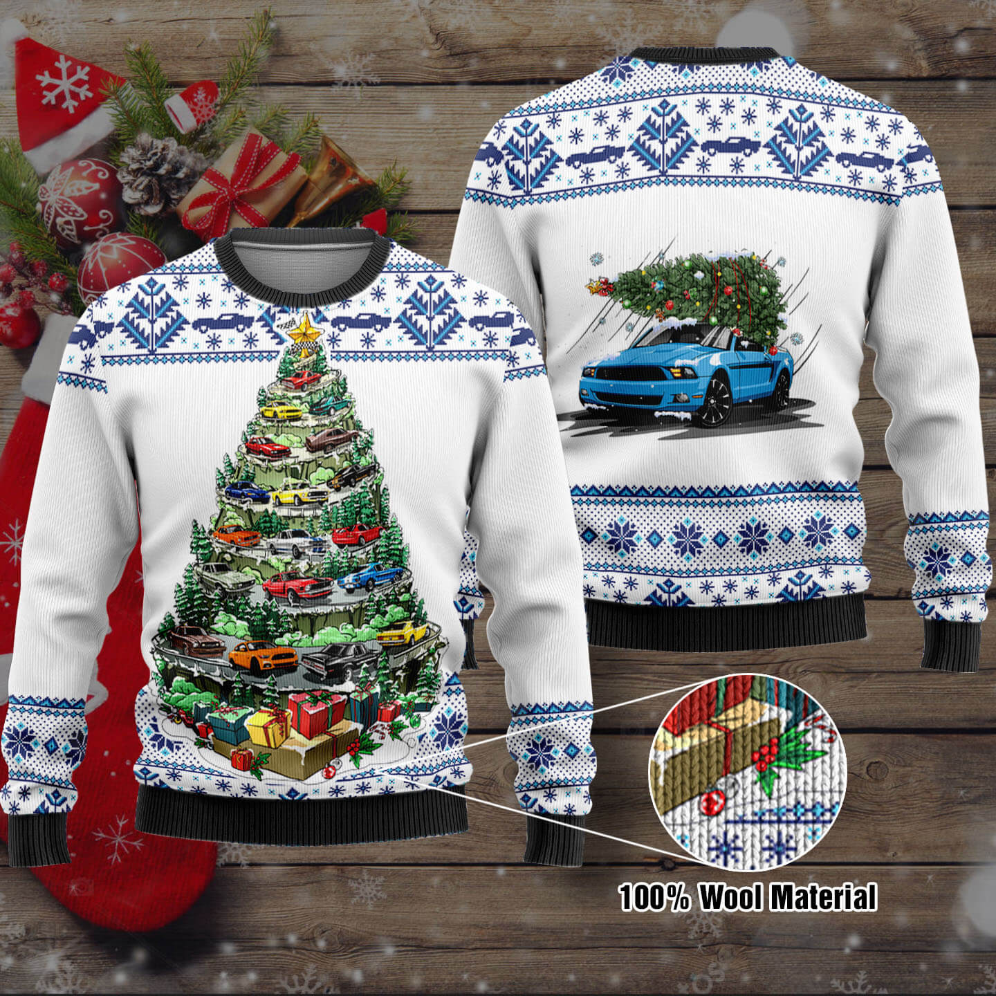 Stang Mountain Christmas Tree Wool Ugly Sweater