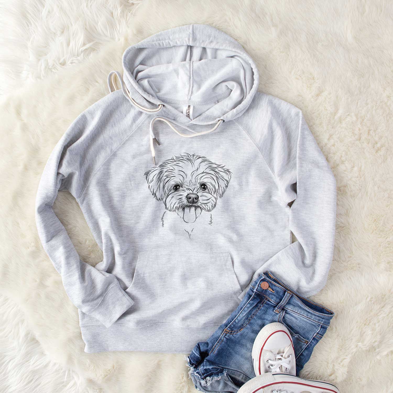 Bare Mochi The Maltese – Unisex Loopback Terry Hoodie
