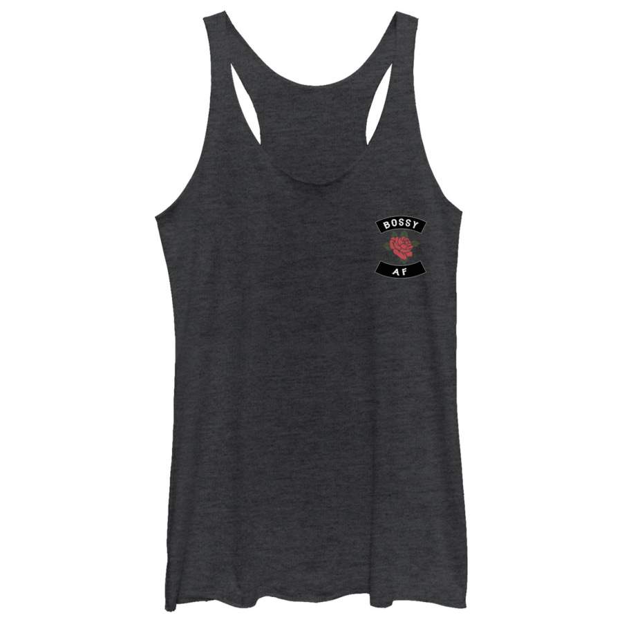 CHIN UP Women’s Bossy AF Rose  Racerback Tank