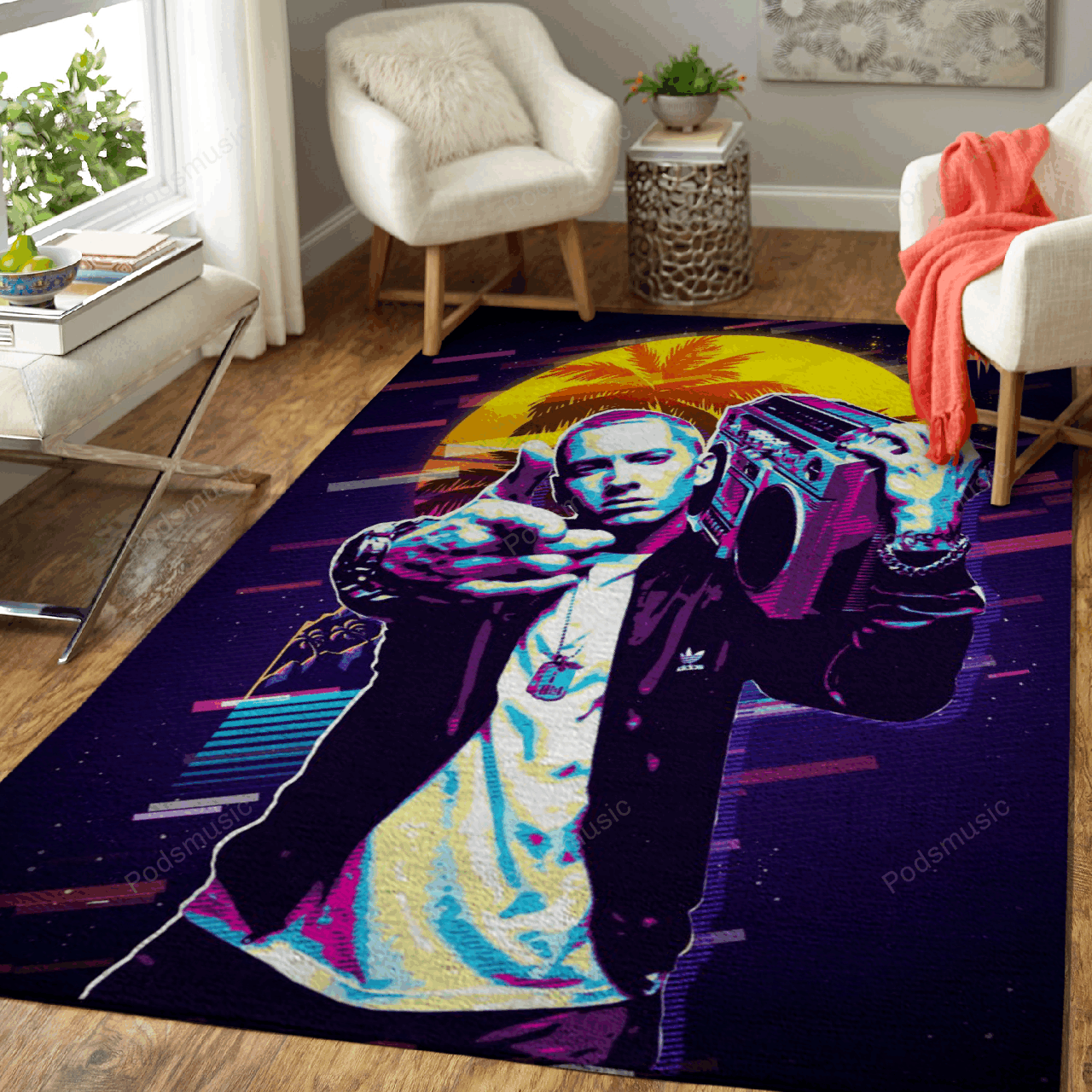 Eminem American rapper – Artwork Music Synthwave 80S Art For Fans Area Rug Carpet