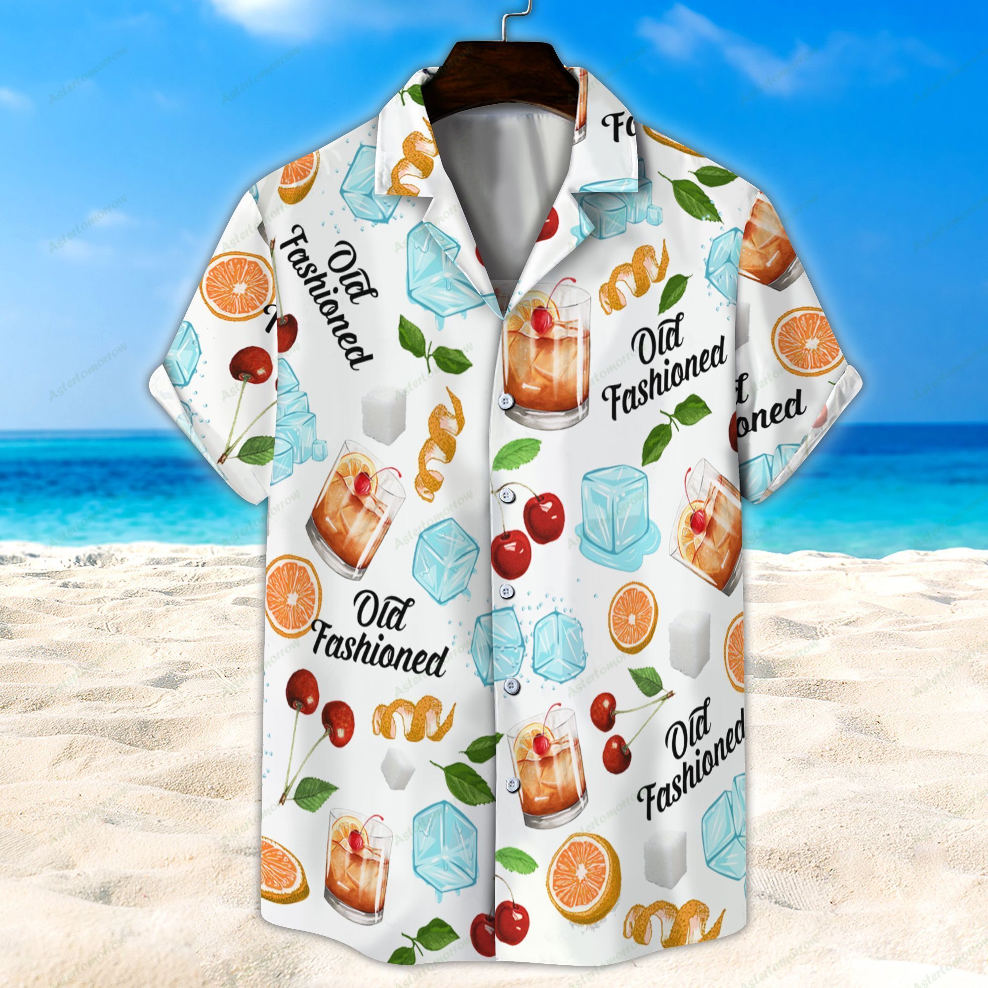 Old Fashioned White Unisex Hawaiian Shirt Beach Cocktail Hawaiian Ha3136