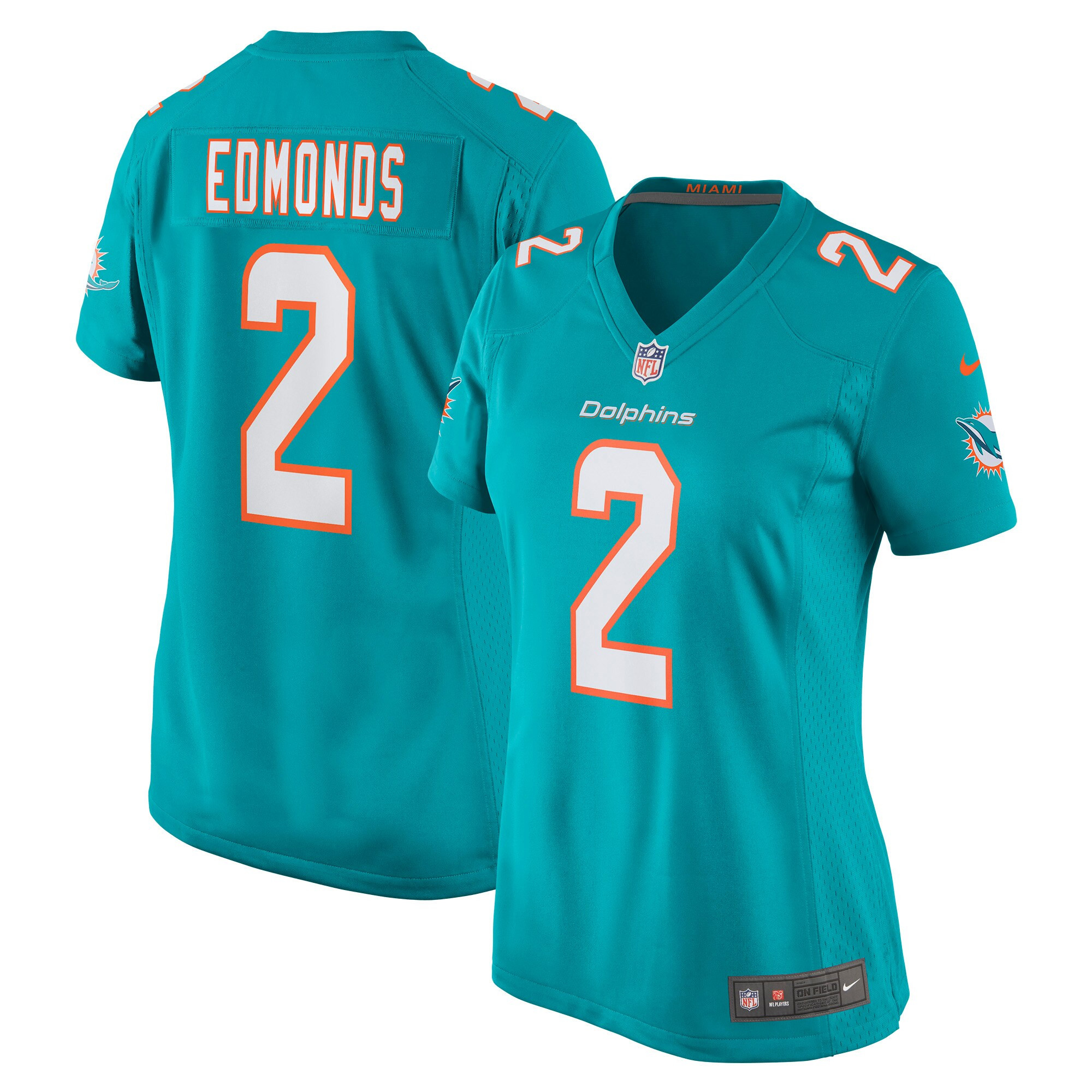 Chase Edmonds Miami Dolphins Womens Game Jersey – Aqua NFL