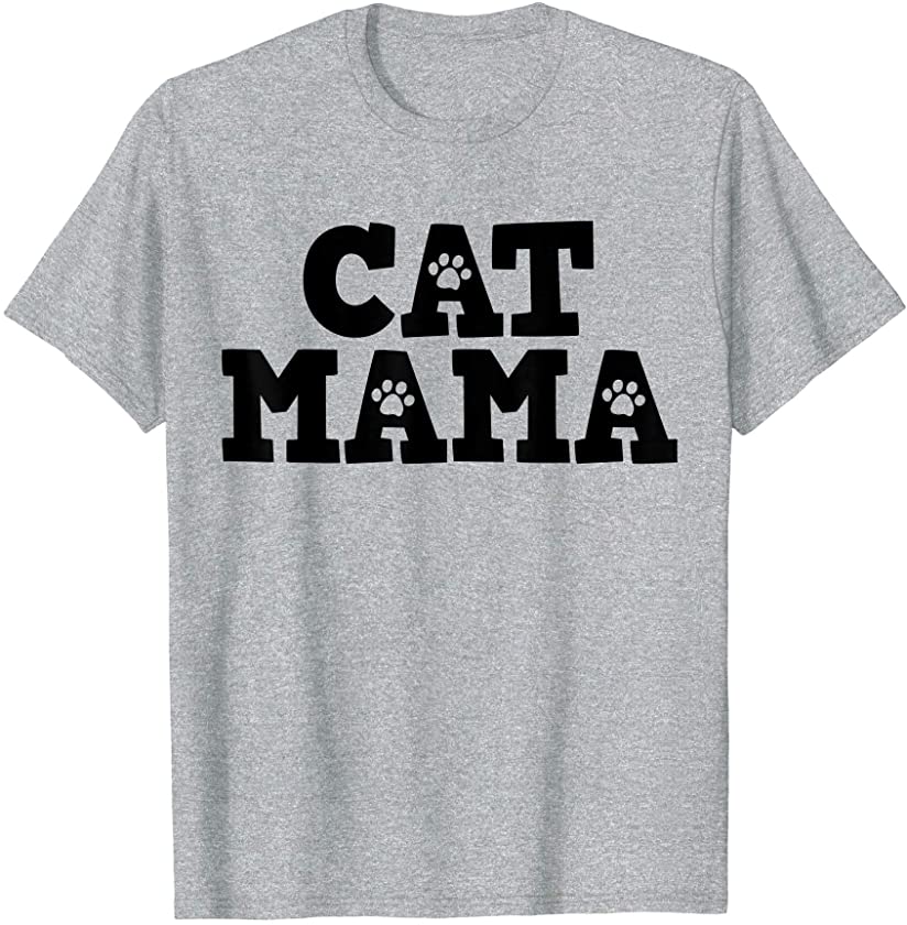 Cat Mama Mom Kitten Paw T-Shirt