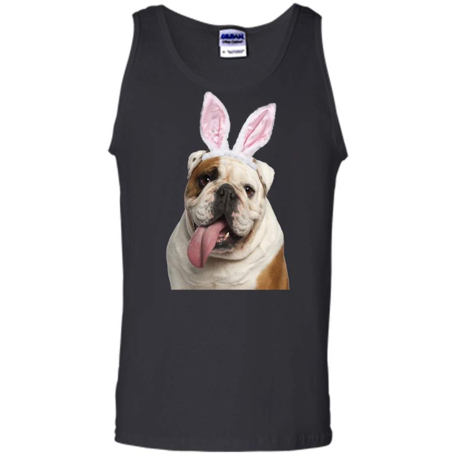 Bulldog Wearing Easter Bunny Ears Dog T-Shirt Tank Top