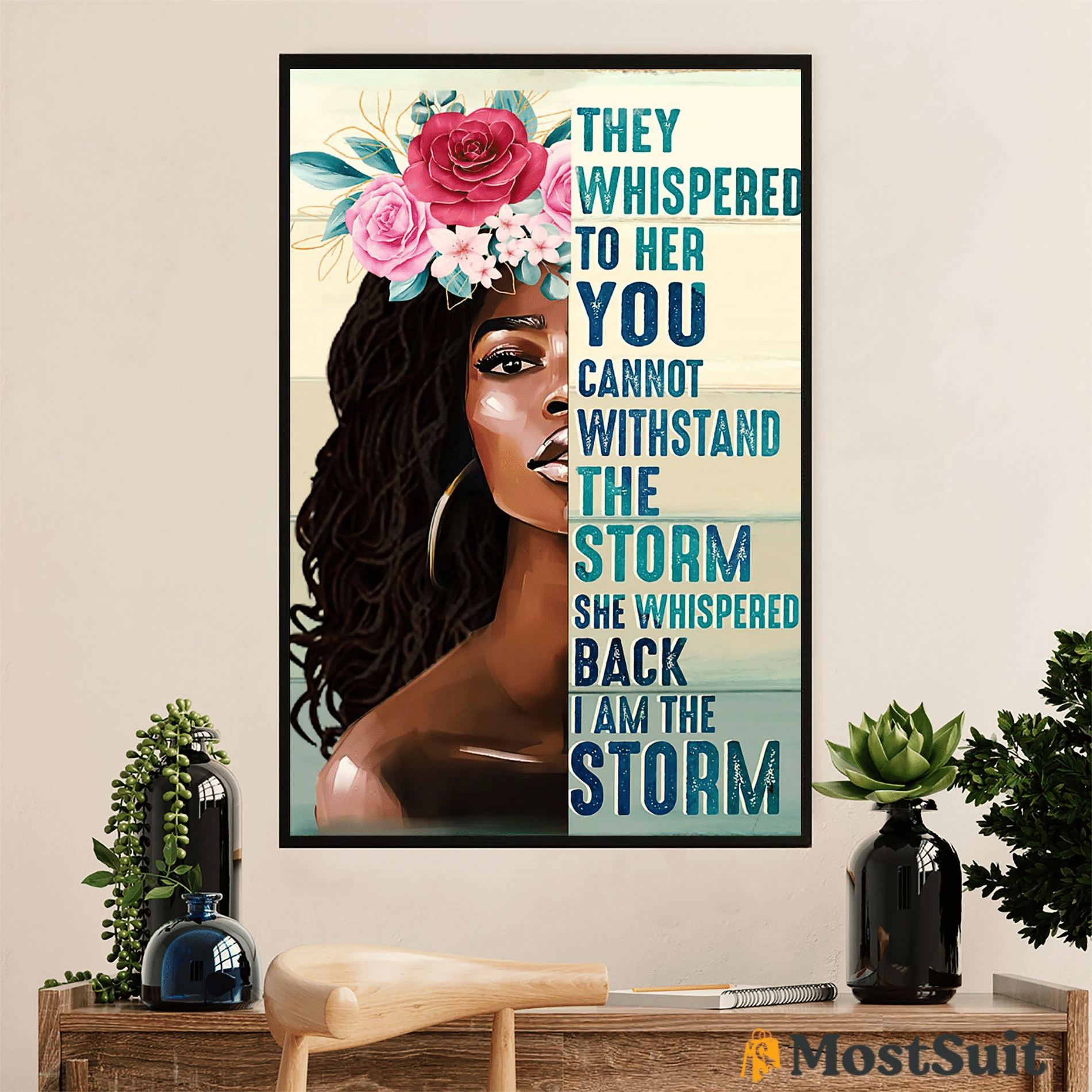 They Whispered Poster Canvas African American Afro – Gift For Black Girl Juneteenth Day Evg81976