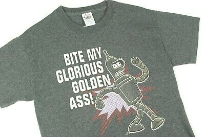 Vintage Y2k Futurama Bite My Glorious Golden A** T Shirt Tv Show Promo S S 5476