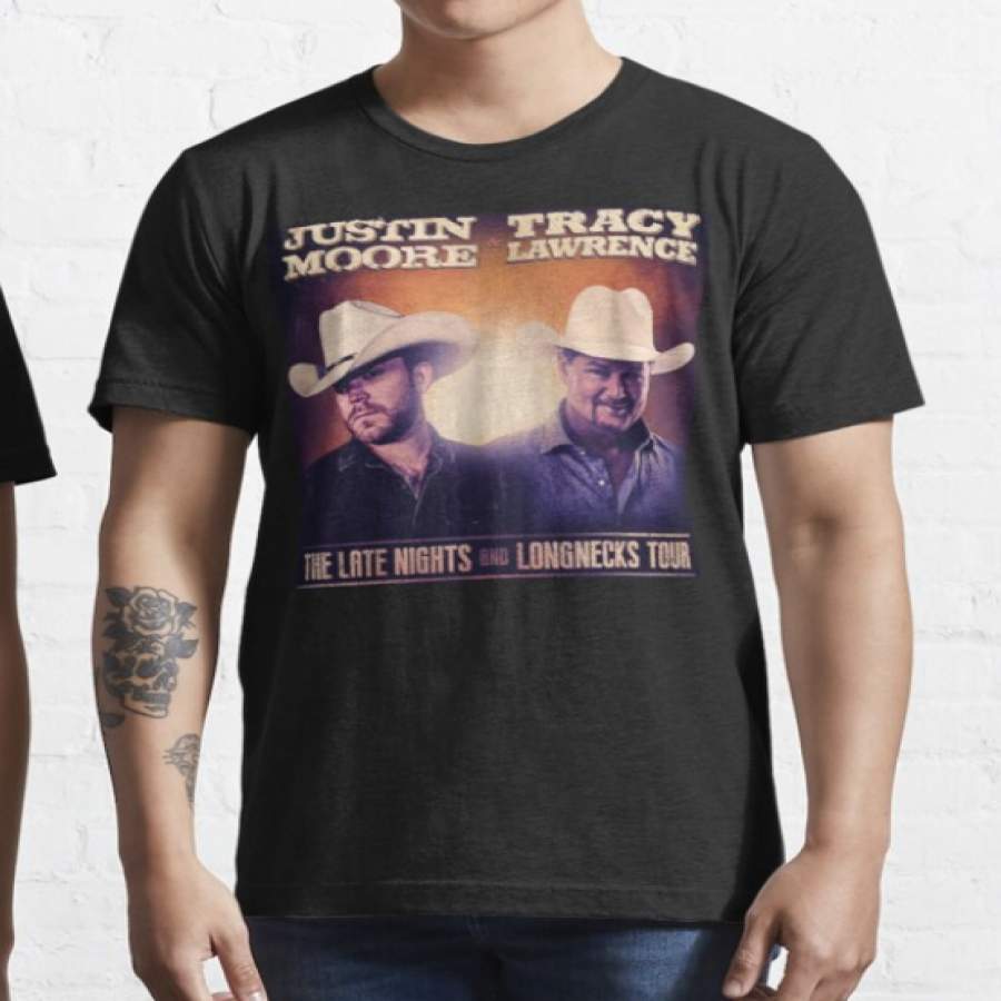 Justin Moore Tour 2020 Ningtyas The Late Nights and Longnecks Tour Berdua Slim Fit T-Shirt