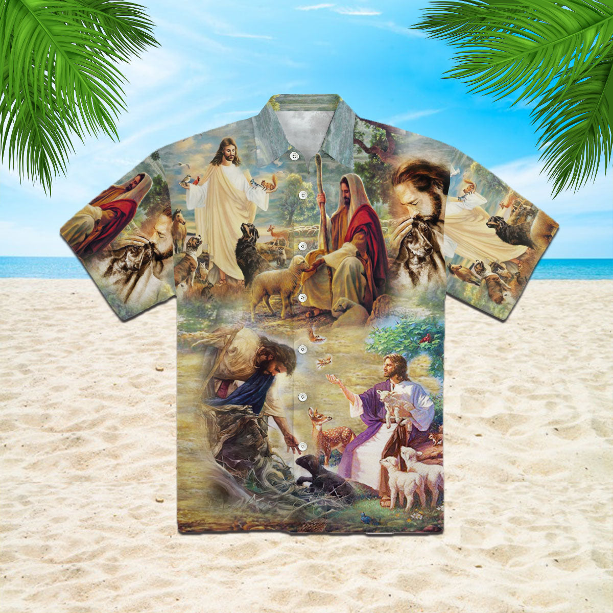 Oragontee Jesus Saves Animals Hawaiian Shirt | For Men & Women | Adult | Hw4850