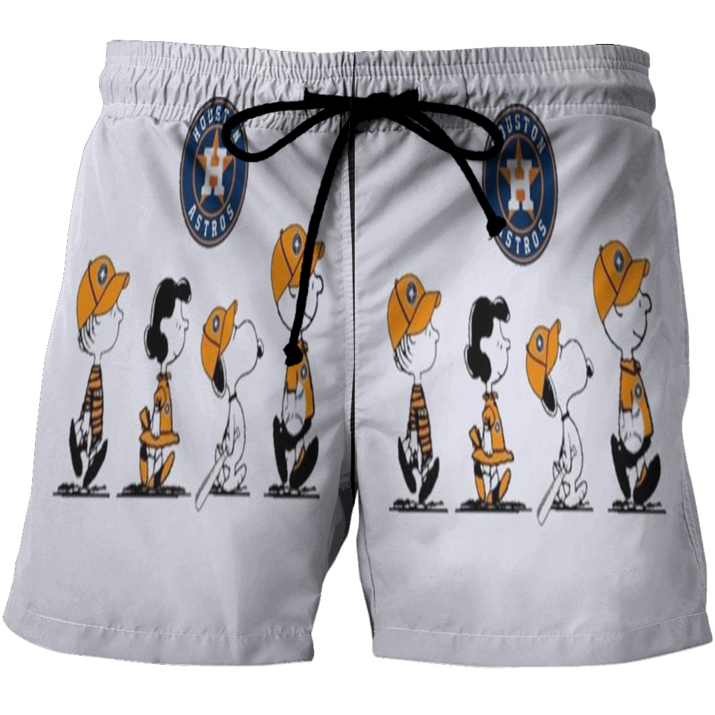 Houston Astros Snoopy And Friend V2 3D All Over Print Summer Beach Hawaiian Short