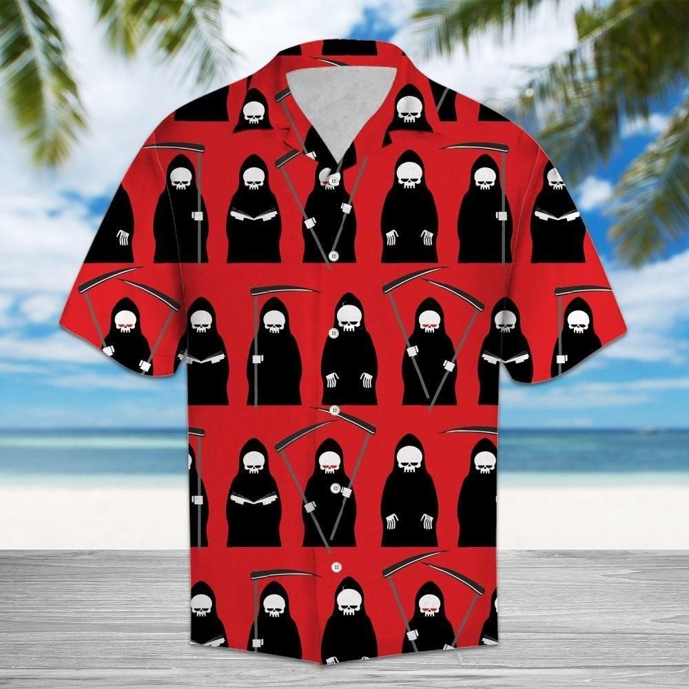 Grim Reaper Aloha Hawaii Shirt Colorful Short Sleeve Summer Beach Casual For Men And Women Ha1304