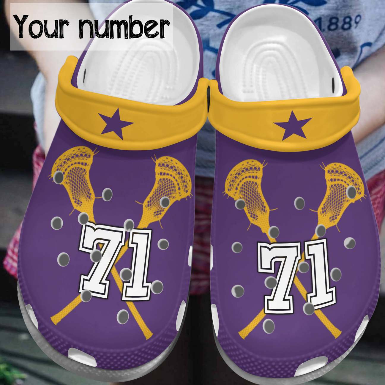 Lacrosse Personalized Personalize Clog, Custom Name, Text, Fashion Style For Women, Men, Kid, Print 3D Lacrosse Player