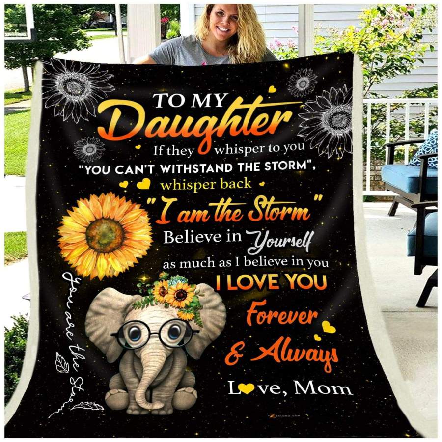 Elephant Blanket Gift For Daughter You Are My Sunshine