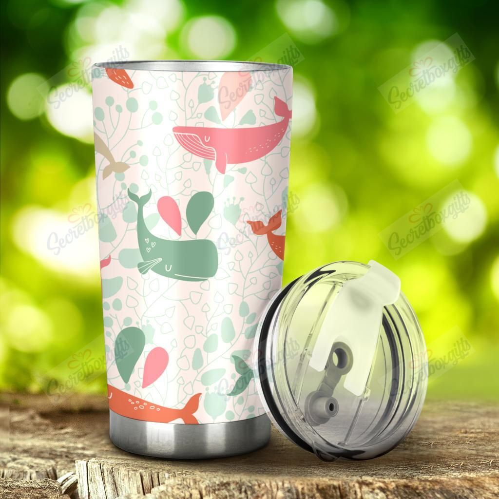 Personalized Cute Whale Pattern Nc1111888Cl Stainless Steel Tumbler Customize Name, Text, Number