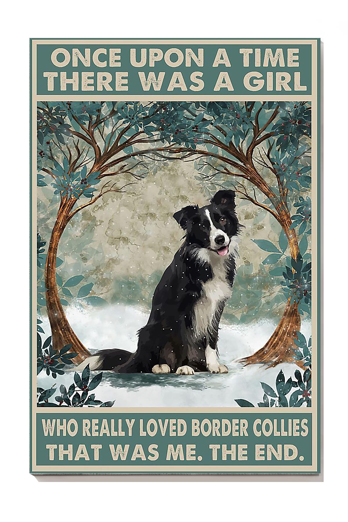 Border Collie Once Upon A Time Dog Wall Art For Home Decor Dog Lovers Gift Wrapped Canvas