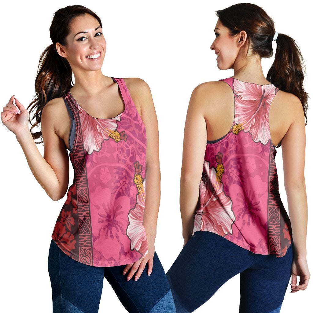 Hawaiian Hibiscus Pattern Racerback Tank Ha37975