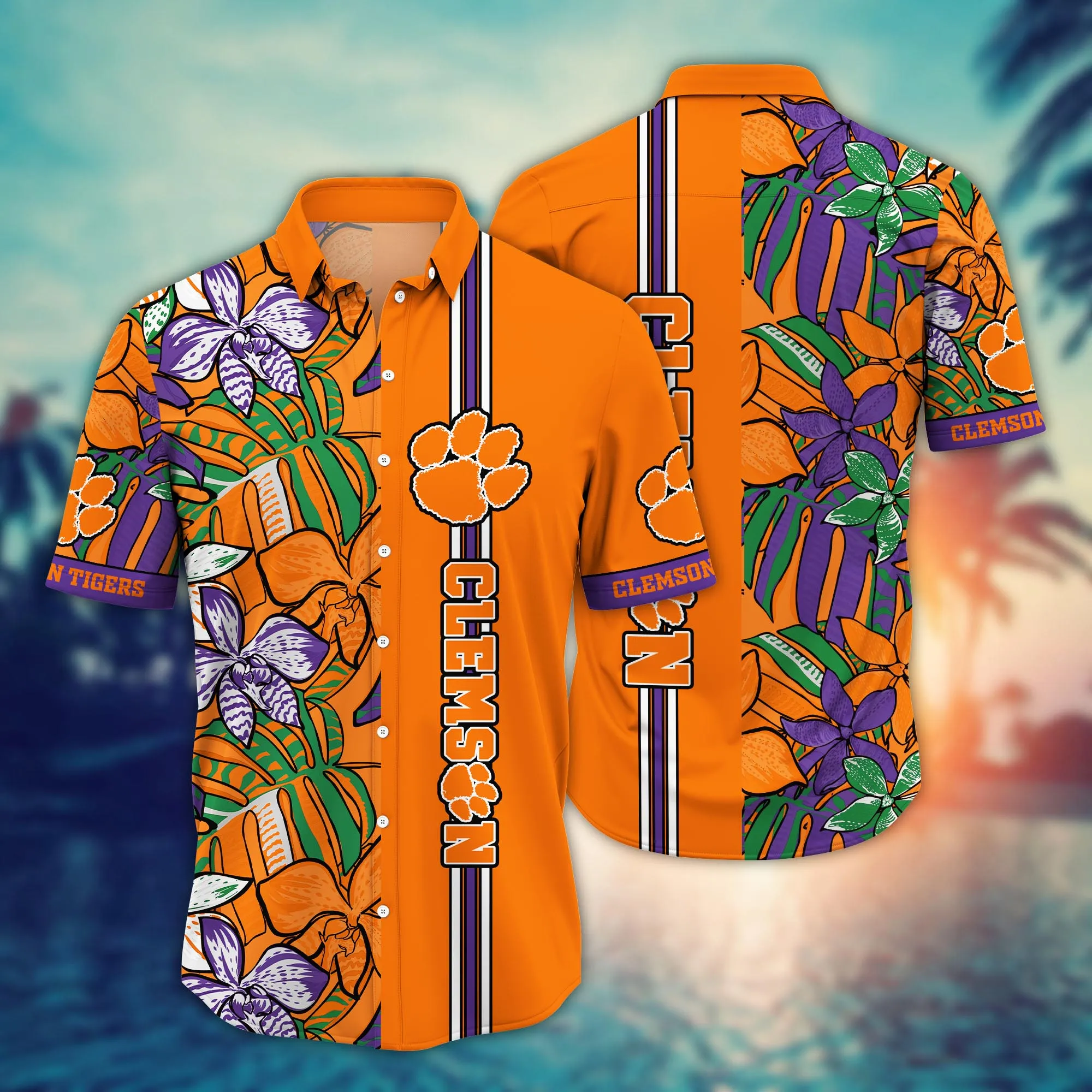 Clemson Tigers NCCA Hawaiian Shirt Sunsets Aloha Shirt